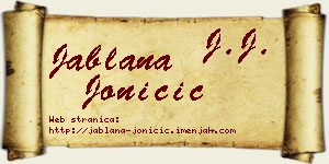 Jablana Joničić vizit kartica